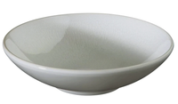 The Jars - Rosenthal Tourron Dinnerware Neige is a handmade, round, shallow white ceramic bowl with smooth edges from France, part of the Tourron collection, shown on a white background.