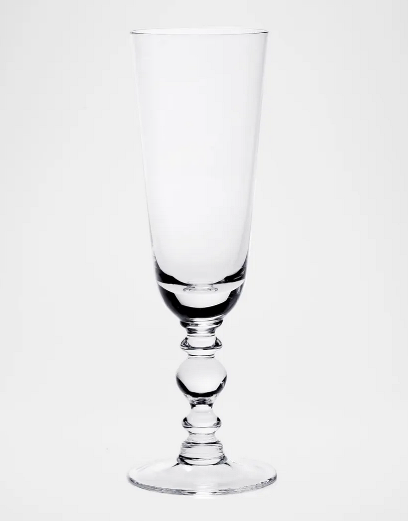 The William Yeoward Fanny Country Drinkware is a handmade crystal wine goblet featuring a decorative rounded stem and wide base, shown empty against a plain white background.