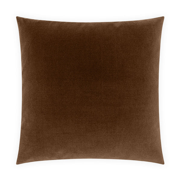 The Deveraux Pillow Walnut by D.V. KAP / Canaan Company is a 22x22 solid walnut velvet accent, shown on a white background—ideal as a stylish decorative or cozy pillow for your space.