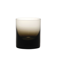 The Moser Whiskey Set DOF Glass 370 ml is a minimalist Old Fashioned tumbler crafted from lead-free crystal, featuring a smooth black-to-transparent gradient design, shown against a plain white background.