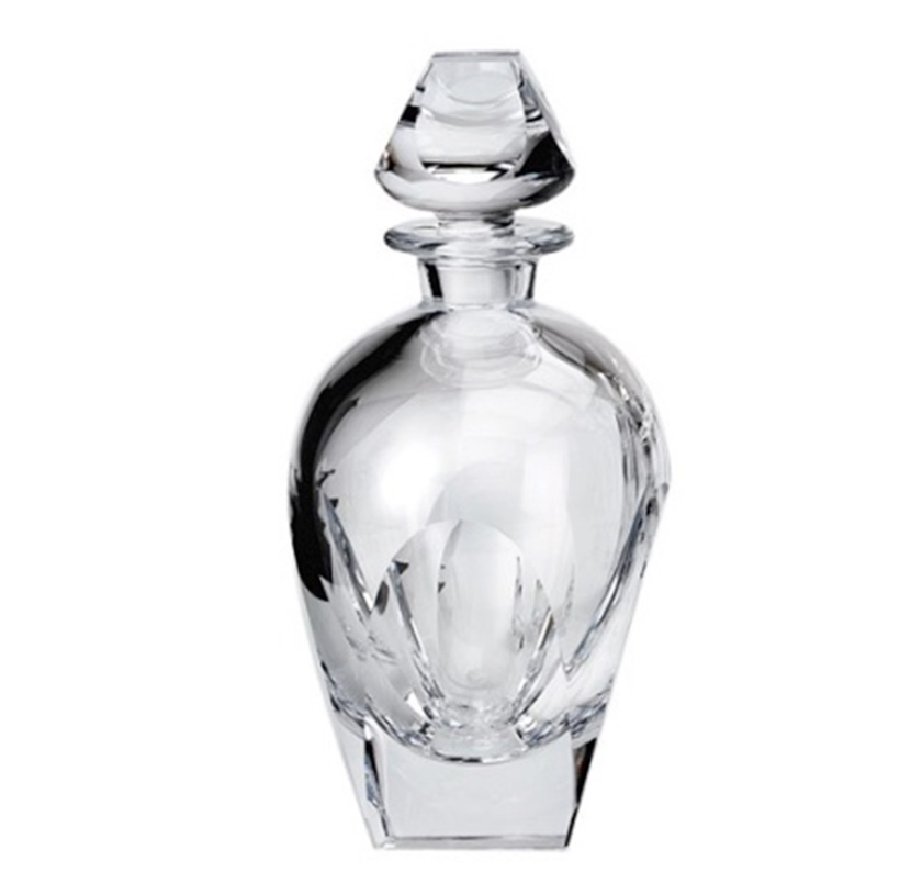 The Moser Bar Decanter 750 ml features a clear, elegant crystal body with a faceted stopper and rounded design—an exquisite addition to any luxury glassware or bar collection.