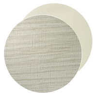 Two overlapping Bodrum Izmir Placemat Round s/4, one featuring a textured woven gray fabric on top and the other a smooth, solid off-white underneath.