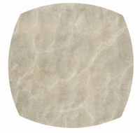 A set of four Bodrum Stingray Elliptic Square Placemats in beige, crafted from phthalate-free vinyl with a soft leather-like textured surface—ideal for modern table settings.