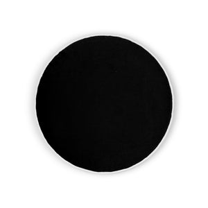The Posh Circle Pillow 18″D by D.V. KAP / Canaan Company features a solid black design with soft edges, centered on a white background.