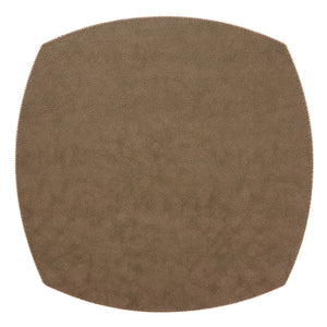 The Bodrum Allure Elliptic Square Placemat Set of 4 features tan-colored, textured mats with subtle beaded edges—perfect for enhancing your table setting with elegance.