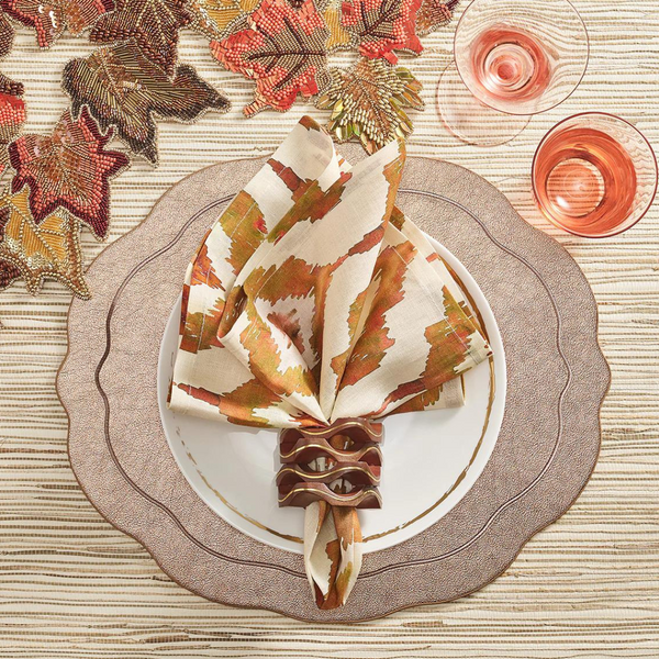 Watercolor Napkin in Rust - Set of 4.