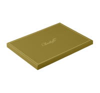 A rectangular Christofle Club Rectangle Tray in stainless steel (13" x 9") rests on a plain white background, its brand elegantly scripted on the surface, evoking a sense of refined luxury.