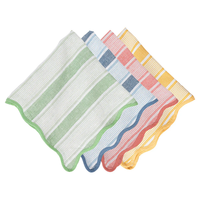 The Juliska Cabana Stripe Napkin Set of 4 features cheerful green, blue, red, and yellow stripes with matching edges—perfect for adding playful color to your table when paired with a linen tablecloth.