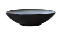 The Tourron Ecorce Dinnerware Bleu & Grey by Jars - Rosenthal is a handmade French stoneware bowl featuring a matte black exterior and gradient light gray interior, shown on a white background.