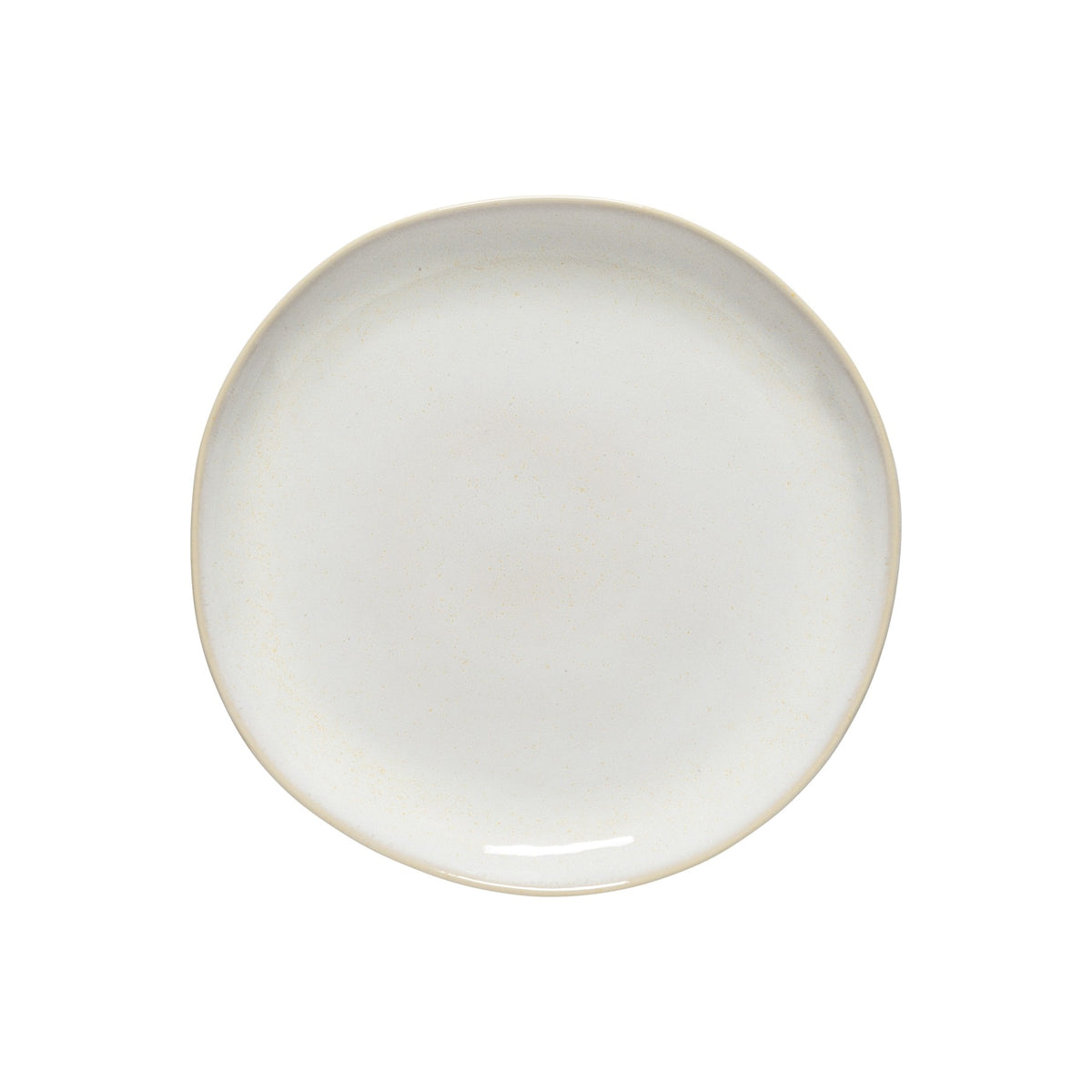 The Brisa Branca Dinnerware by Casafina/Costa Nova is a handcrafted, round, off-white stoneware plate with slightly irregular edges, made in Portugal and shown on a white background.