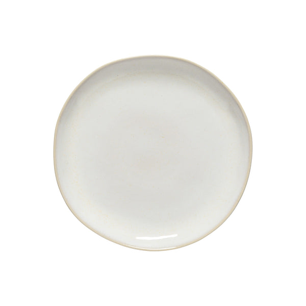 The Brisa Branca Dinnerware by Casafina/Costa Nova is a handcrafted, round, off-white stoneware plate with slightly irregular edges, made in Portugal and shown on a white background.
