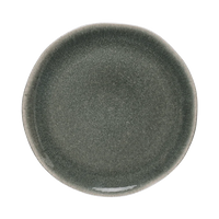 The Maguelone Orage Dinnerware by Jars - Rosenthal features a round, dark gray handcrafted stoneware plate with a subtly irregular rim and gradient pattern, shown against a plain light background.