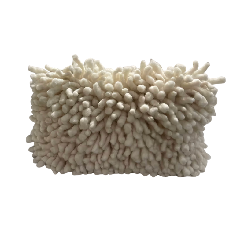 The Decorum Wooly Dreads Pillow Sand / White 14 x 20 is a rectangular pillow with shaggy, plush, noodle-like texture—ideal as a cozy throw or decorative accent for your space.