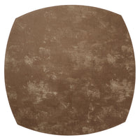 The Bodrum Velvet Elliptic Square Placemat Set of 4 features brown, textured, easy-care vinyl placemats with rounded edges and a mottled finish—ideal for adding luxe style to your dining table.