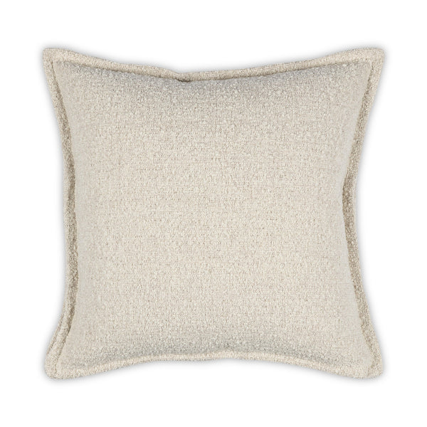The Moss Studio Oakley Cream Static Pillow is a square, light beige pillow with textured fabric and a subtle flange border, shown against a white background.