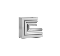 The Perspectives Chrome Candle Holder Large by Christofle features bold geometric lines and a reflective chrome finish. This modern decorative piece stands out against a plain white background, making it a stunning contemporary centerpiece.