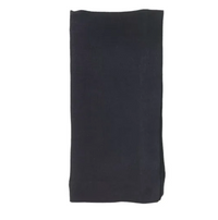 The Bodrum Riviera Napkin Set of 4 features solid black, neatly folded rectangular linen napkins displayed on a white background.