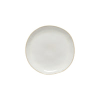 The Brisa Branca Dinnerware plate by Casafina/Costa Nova, handcrafted in Portugal with a plain round white stoneware design and slightly irregular edges, is centered on a white background.