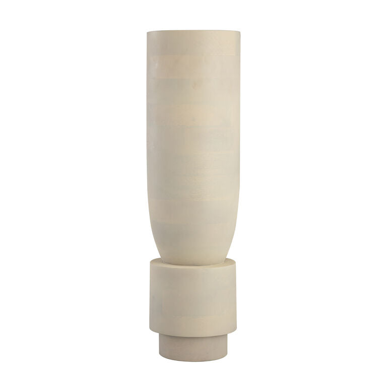 The Bastone Vase by Elk Group is a tall, cylindrical cream vase with a smooth matte finish, narrow base, wider top, and a modern minimalist design.