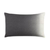 The Johanna Howard Dip Dyed Alpaca Pillows in Pewter feature a rectangular ombré design with a gradient transitioning from dark gray to off-white on a white background.