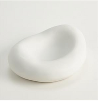 The Balloon Bowl White by Global Views/Surya is a smooth, pebble-shaped ceramic bowl with a matte white finish and a shallow rounded center, shown on a plain white background.