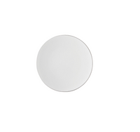 A round white plate from the Rosenthal TAC 02 Platinum Filet Dinnerware collection is centered on a white background.