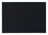 A square sheet of black sandpaper with a fine, gritty texture, similar to the Bodrum Skate Rectangle Placemat Set of 4, photographed against a white background.