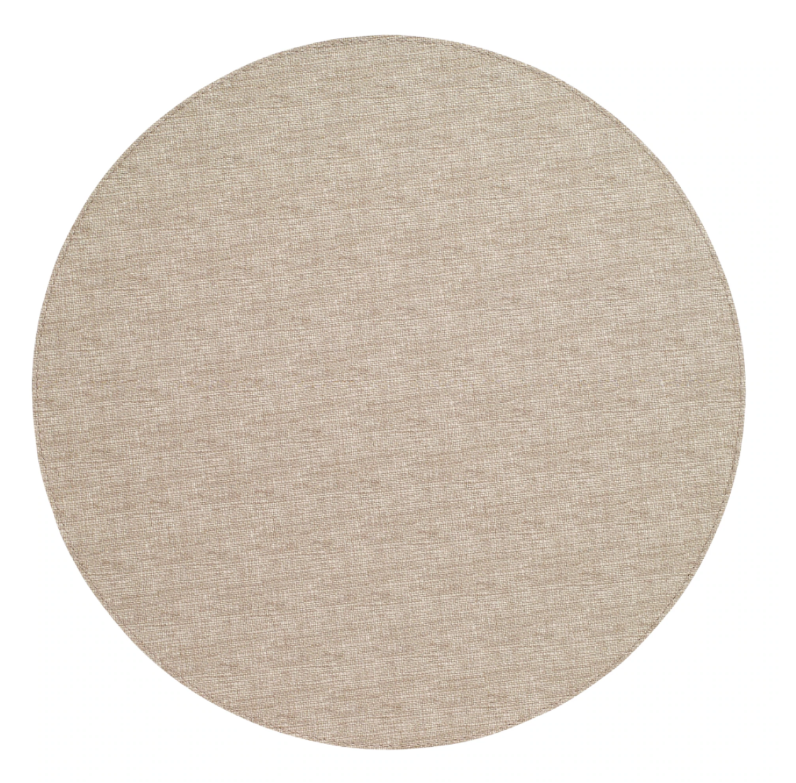 The Bodrum Pronto Round Placemat Beige Set of 4 features round, light beige textured placemats made from phthalate-free vinyl, shown against a white background.