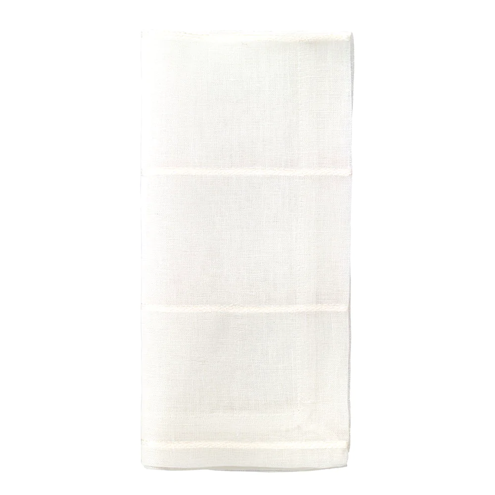 A set of four Bodrum Metallic Thread Napkin Pearl napkins from the refined collection is displayed neatly folded against a white background.