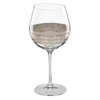 The Truro Red Wine Platinum Set of 2 by Michael Wainwright features clear wine glasses with long stems and decorative platinum bands, showcasing luxurious glass drinkware against a white background.