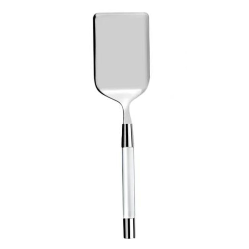 The Capdeco Zoe Rectangle Server features a wide, flat stainless steel blade and a modern white handle, photographed on a plain white background for an elegant serving touch.