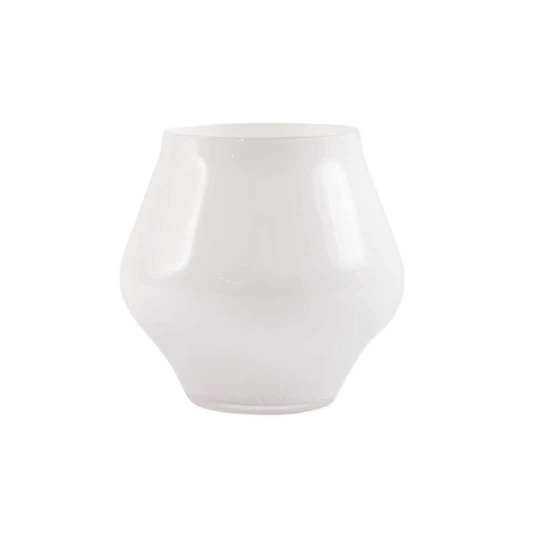 Stemless wine glass made of white premium glass. 