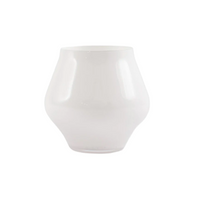 Stemless wine glass made of white premium glass. 