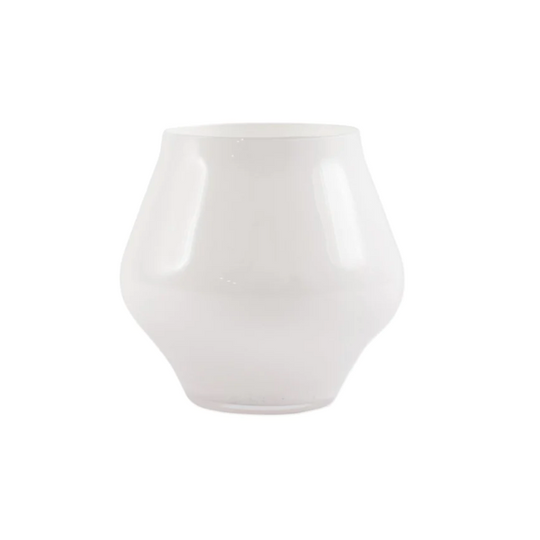 Stemless wine glass made of white premium glass. 