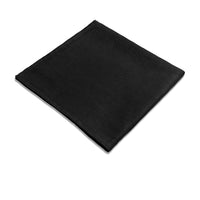 The Linen Sateen Napkin Black Set of 4 by L'Objet, made from 100% linen in Portugal, is neatly folded and displayed on a white background.
