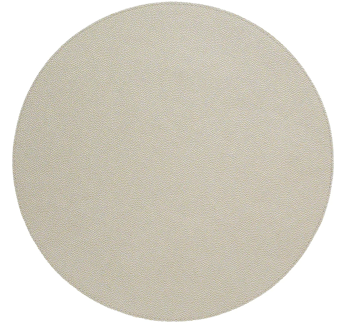 The Bodrum Skate Round Placemat Pearl Set of 4 features light beige textured placemats with a subtle pattern, perfect for dining table decor and easy care, shown on a white background.