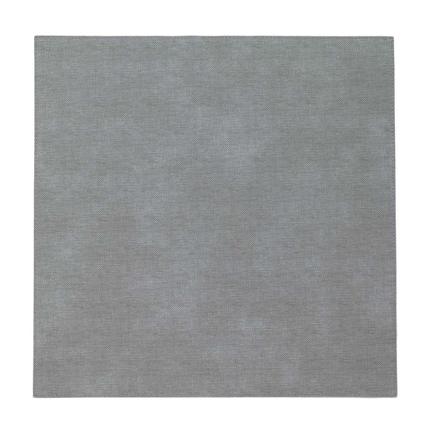 The Bodrum Pronto Square Placemat Grey Set of 4 features square, flat, light gray vinyl placemats with a subtle texture—easy to clean and ideal for everyday use.