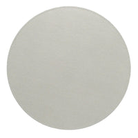 The Kim Seybert Shagreen Placemat Elephant Grey Set of 4 features plain, round placemats with a light textured finish, shown from above on a white background.