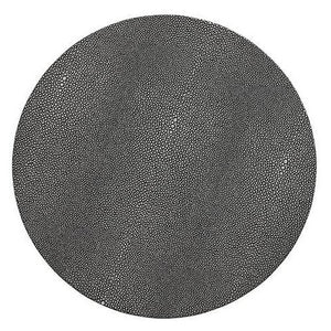 A large black circle densely patterned with small, irregular black dots on white, mirroring the textured elegance of the Kim Seybert Pebble Placemats Set of 4.