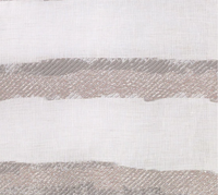 The Bodrum Brushstroke Napkin Silver Set of 4 showcases linen polyester napkins with light grey and off-white horizontal stripes, featuring a textured, woven look for subtle visual depth.