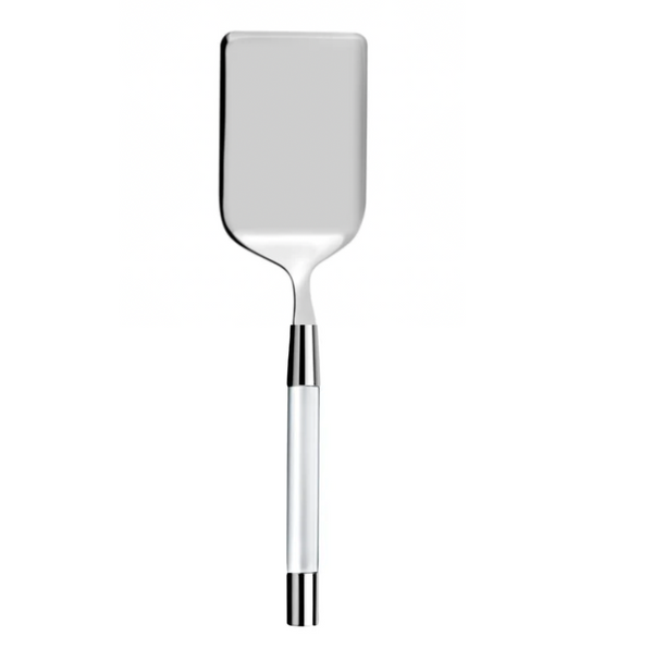 The Capdeco Zoe Rectangle Server features a stainless steel, flat rectangular blade and a sleek handle, offering an elegant serving solution, displayed on a plain white background.