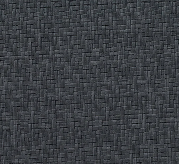 The Bodrum Wicker Round Placemat Black Set of 4 features a dark gray, basket-weave design with phthalate-free vinyl, offering stylish, easy-care mats with tightly woven horizontal and vertical strands.