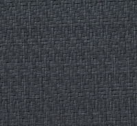 Close-up of Bodrum's Wicker Rectangle Tray Black, featuring a dark gray, tightly woven texture reminiscent of phthalate-free wicker. The crisscross pattern creates a uniform and slightly rough surface.