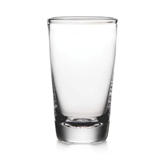 The Simon Pearce Ascutney Pint glass tumbler, with its thick base and elegant handblown design, is displayed empty against a white background.
