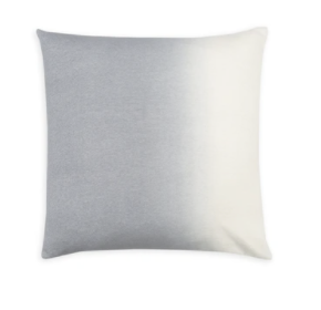 The Johanna Howard Dip Dye Pillow Light Grey features a square ombré design with a smooth gradient from light gray on the left to off-white on the right.