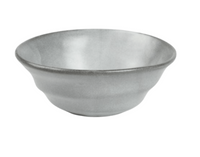 The Marcus Cement Dinnerware Set of 4 by Blue Pheasant features plain, round light gray ceramic bowls with wide rims and smooth surfaces, shown here on a white background.