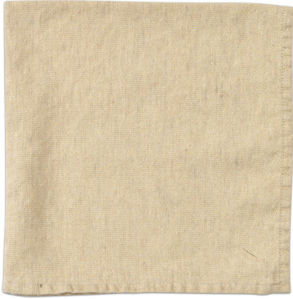 The Metallic Casual Napkin Taupe & Gold Set of 4 by Deborah Rhodes features elegant taupe linen with gold accents, making them ideal for stylish holiday table settings.
