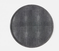 The Blue Pheasant Calvin Faux Shagreen Lazy Susan Grey, a large round tray with a dark gray textured finish, is displayed on a white background—an elegant and essential centerpiece for entertaining.