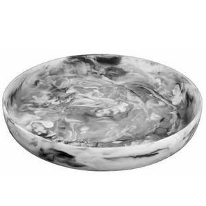 Black swirl resin round platter. 