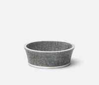The Blue Pheasant Angelica Grey Shagreen Wine Coaster features a round, tapered, textured dark gray bowl with elegant silver rim detailing—an ideal dinner party gift—shown on a plain white background.